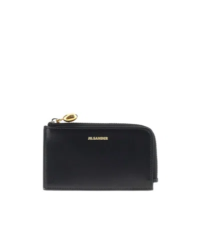 Jil Sander Goji Envelope Card Holder In Black