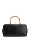 Jil Sander Goji Mini Bamboo Top-handle Bag In Black