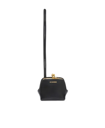 Jil Sander Goji Leather Clutch Bag In Black
