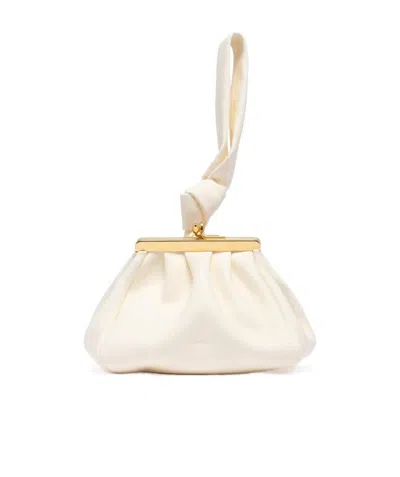 Jil Sander Goji Leather Clutch Bag In White