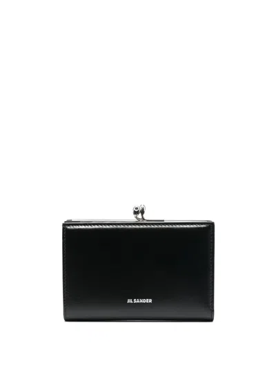 Jil Sander Goji Leather Purse In Black
