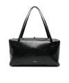 Jil Sander Small Goji Leather Shoulder Bag In Black