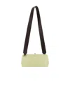 Jil Sander Pastel Green Leather Small Goji Shoulder Bag In Black