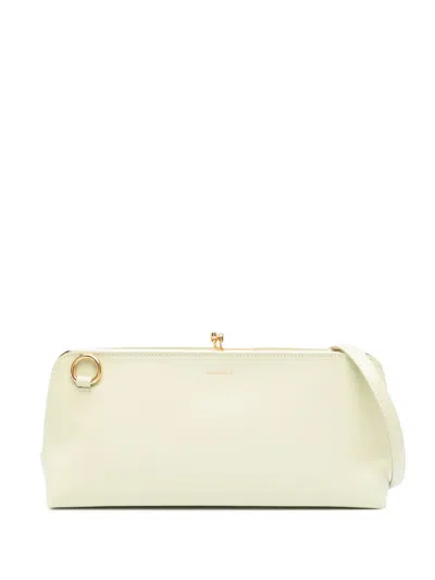 Jil Sander Small Goji Leather Shoulder Bag In Light Green