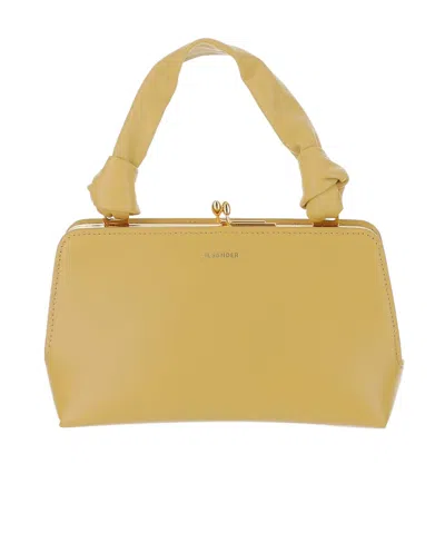 Jil Sander Goji Logo Embossed Mini Top Handle Bag In Yellow