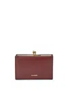Jil Sander Goji Logo-stamp Leather Purse In Red