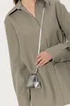 Jil Sander ‘goji Micro' Shoulder Bag In Silver