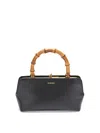 Jil Sander Goji Mini Bamboo Bag In Negro