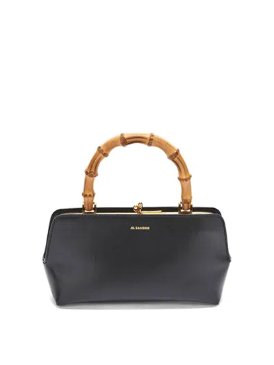 Jil Sander Goji Mini Bamboo Bag In Negro