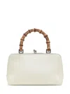 Jil Sander Sm Goji Leather Top Handle Bag In White