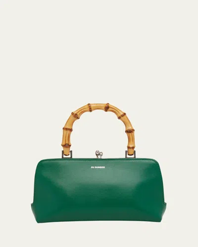 Jil Sander Mini Goji Bamboo Palmellato Leather Bag In Beetle