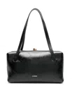 Jil Sander Medium Goji Pillow Leather Shoulder Bag In Nero