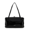 Jil Sander Goji Pillow Leather Handbag Top Handles In Black