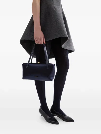 Jil Sander Goji Pillow Satin Tote Bag In Blue