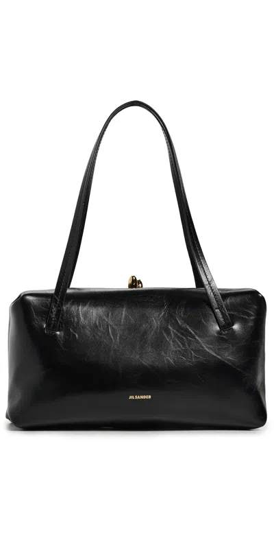 Jil Sander Small Goji Leather Shoulder Bag In Black