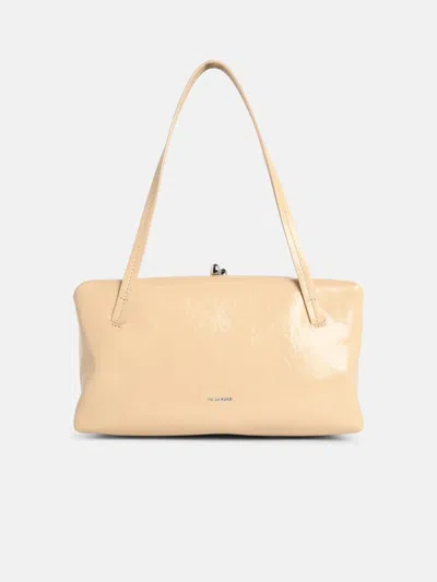 Jil Sander 'goji Pillow' Small Beige Leather Bag In Sand
