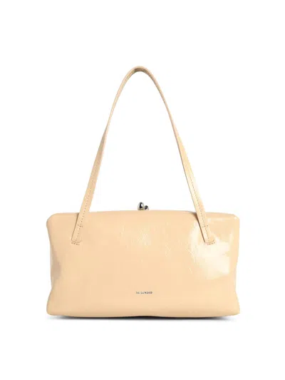 Jil Sander Goji Pillow Small Beige Leather Bag In Brown