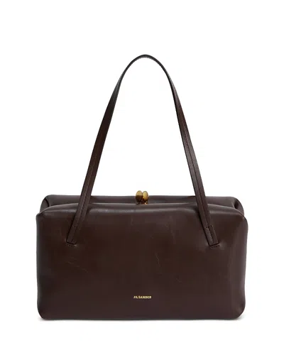 Jil Sander Goji Pillow Small Leather Handbag In Brown