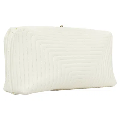Jil Sander Goji Quilted Leather Clutch Bag In White