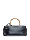 Jil Sander Sm Goji Leather Top Handle Bag In Black