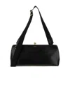 Jil Sander Leather Crossbody Bag With Fabric Strap In Black