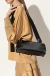 Jil Sander Leather Crossbody Bag With Fabric Strap In Black