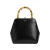 Jil Sander Goji Bamboo Crocodile-embossed Tote Bag In Black