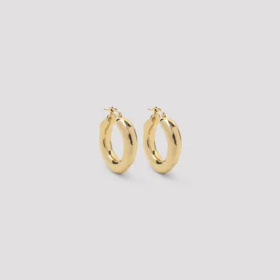 Jil Sander Statement Brass Earrings For Women In Pink