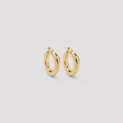 Jil Sander Gold Brass Earrings In Transparent