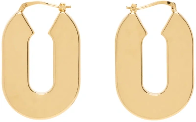 Jil Sander Gold Hoop Earrings In 714 Gold