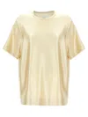 Jil Sander Crew Neck Stretch Viscose T-shirt In Golden