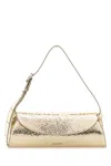 Jil Sander Gold Leather Cannolo Crossbody Bag In Silver