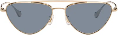 Jil Sander Gold Oliver Peoples 'edition 1' Aviator Sunglasses In Red