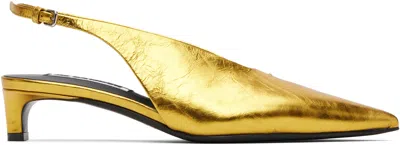 Jil Sander Gold Slingback Heels