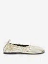 Jil Sander Leather Ballerinas Metallic Finish In Gold