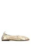 Jil Sander Leather Ballerinas Metallic Finish In Golden