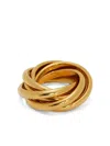 Jil Sander Gold-tone Multi-layer Engraved Bijoux In Pattern