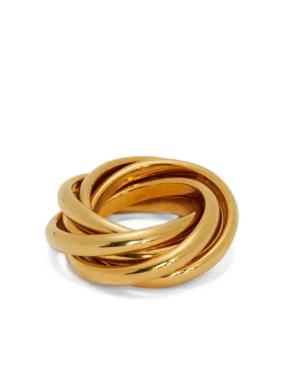 Jil Sander Gold-tone Multi-layer Engraved Bijoux In Pattern