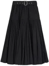 Jil Sander Pleated High-waisted Midi Skirt In Black