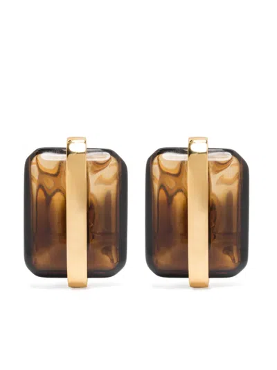 Jil Sander Gradient-effect Earrings In Gold