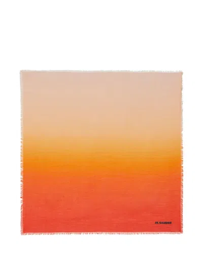 Jil Sander Gradient-effect Scarf In Orange