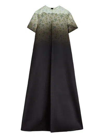 Jil Sander Gradient Floral-print Maxi Dress In Multi