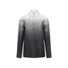 Jil Sander Floral Long Sleeve Shirt With Spread Collar In Black