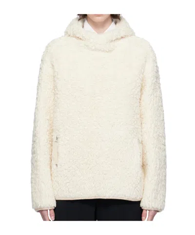 Jil Sander Gradual Pattern Hooded Sweater In White