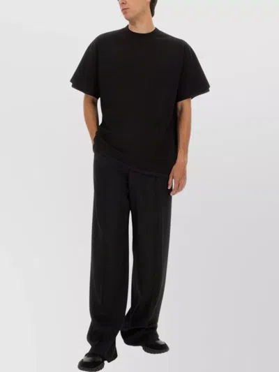 Jil Sander Graphic Oversized Crew Neck T-shirt In Black