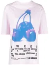 Jil Sander Graphic-print Cotton T-shirt In 粉色