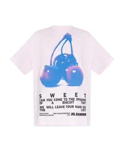 Jil Sander T Shirt Graphic Printed Crewneck T In Purple