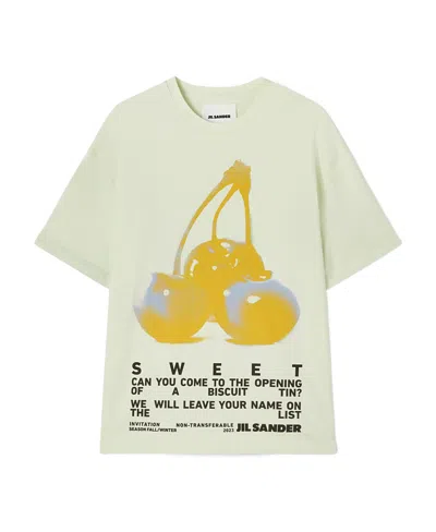 Jil Sander Graphic-print Cotton T-shirt In White