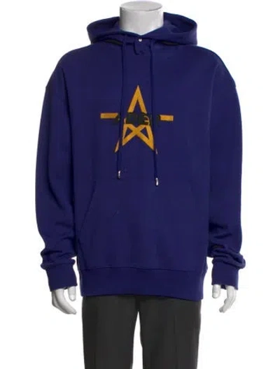 Pre-owned Jil Sander Graphic Print Crew Neck Hoodie In Blue