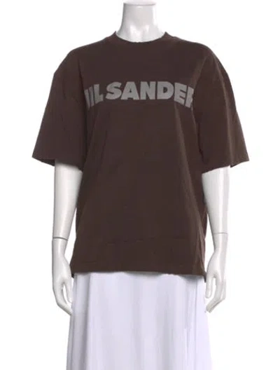 Pre-owned Jil Sander Graphic Print Crew Neck T-shirt In Brown
